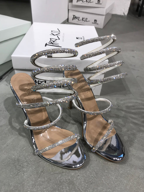 VERMER GÜMÜŞ SARMAL BANTLI SANDALET 🖤 🥂